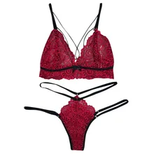 Модное женское кружевное нижнее белье с бретельками, бюстгальтер и трусики, Бандажное нижнее белье, ночное белье, стринги на бретельках# P15