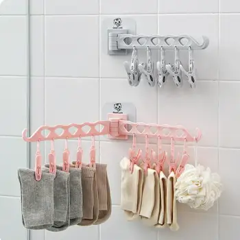 

Removable Collapsible Plastic Windproof Clothes Pins Underwear Socks Multi-function Drying Rack Portable Hanging Rack Clothing