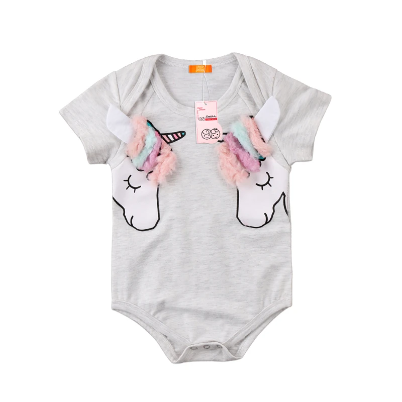 Lindo bebé Niñas 3D unicornio de dibujos animados recién nacido Niñas manga corta romper 2018 nuevo bebes algodón jumpsuit Bebé Ropa de verano Lindo bebé Niñas 3D unicornio de dibujos animados recién nacido Niñas manga corta romper 2018 nuevo bebes algodón jumpsuit Bebé Ropa de verano