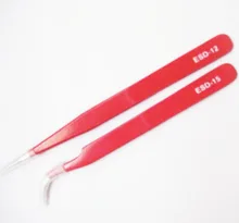 CrownLASH Eyelash Extension Tweezers ESD-12 ESD-15 Red color High quality professional beauty tools