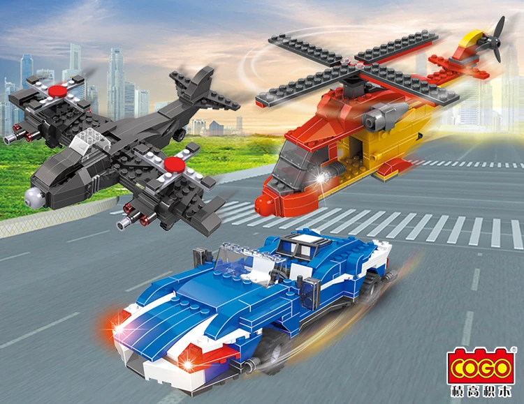 1  Military Deformation 3in1 Aircraft Racing Car Series 13009 Children's Educational Toys For Kids Compatible Legos