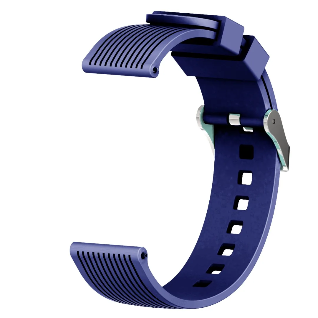 Candy Color 20MM Silicone Sport Watchband for Samsung Galaxy Watch Metal Buckle Striped Replacement Strap for SM-R810 42MM Gear2