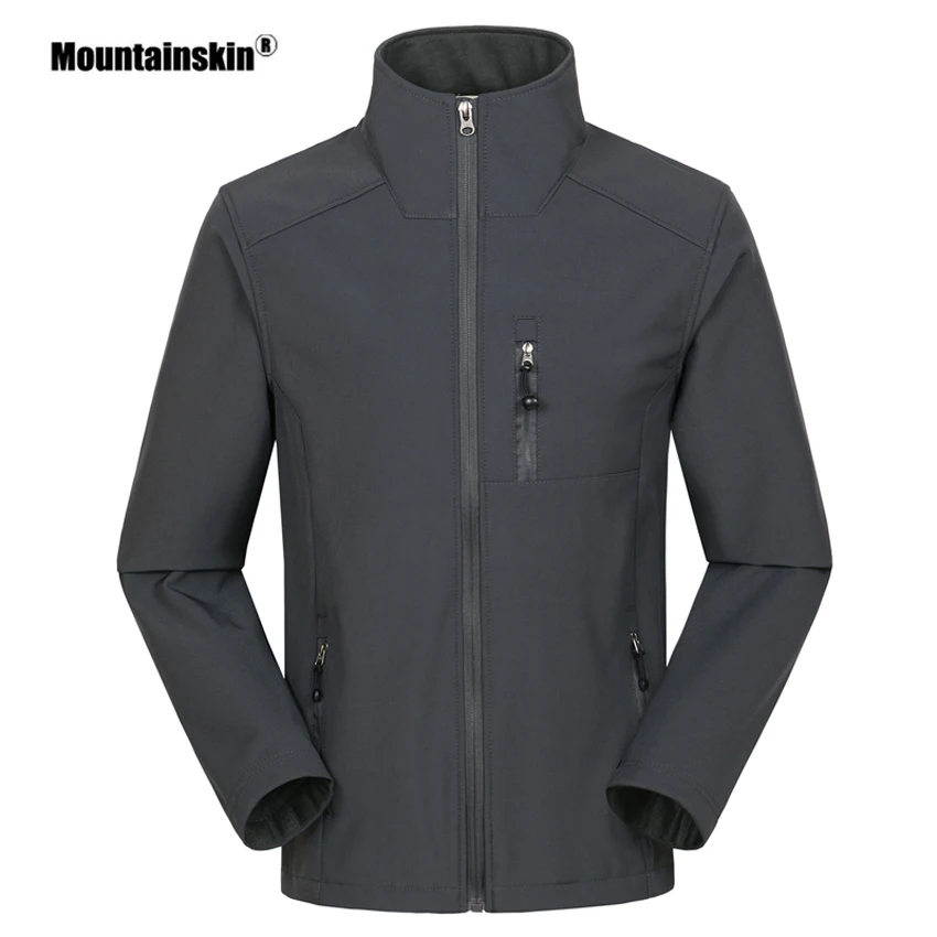 Мужская теплая флисовая куртка Mountainskin тонкая уличная спортивная ветровка для