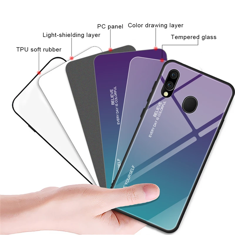 Case For Samsung Galaxy A40 A50 A30 Gradient Tempered Glass Case For Samsung Galaxy A60 A70 M20 S10e Tempered Glass Phone Case Case For Samsung Galaxy A40 A50 A30 Gradient Tempered Glass Case For Samsung Galaxy A60 A70 M20 S10e Tempered Glass Phone Case