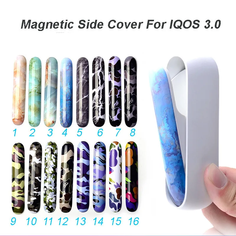 

New Camo Stone Design Replaceable Magnetic Caps For IQOS 3.0 Outer Cases Vape Side Cover Case For IQOS 3