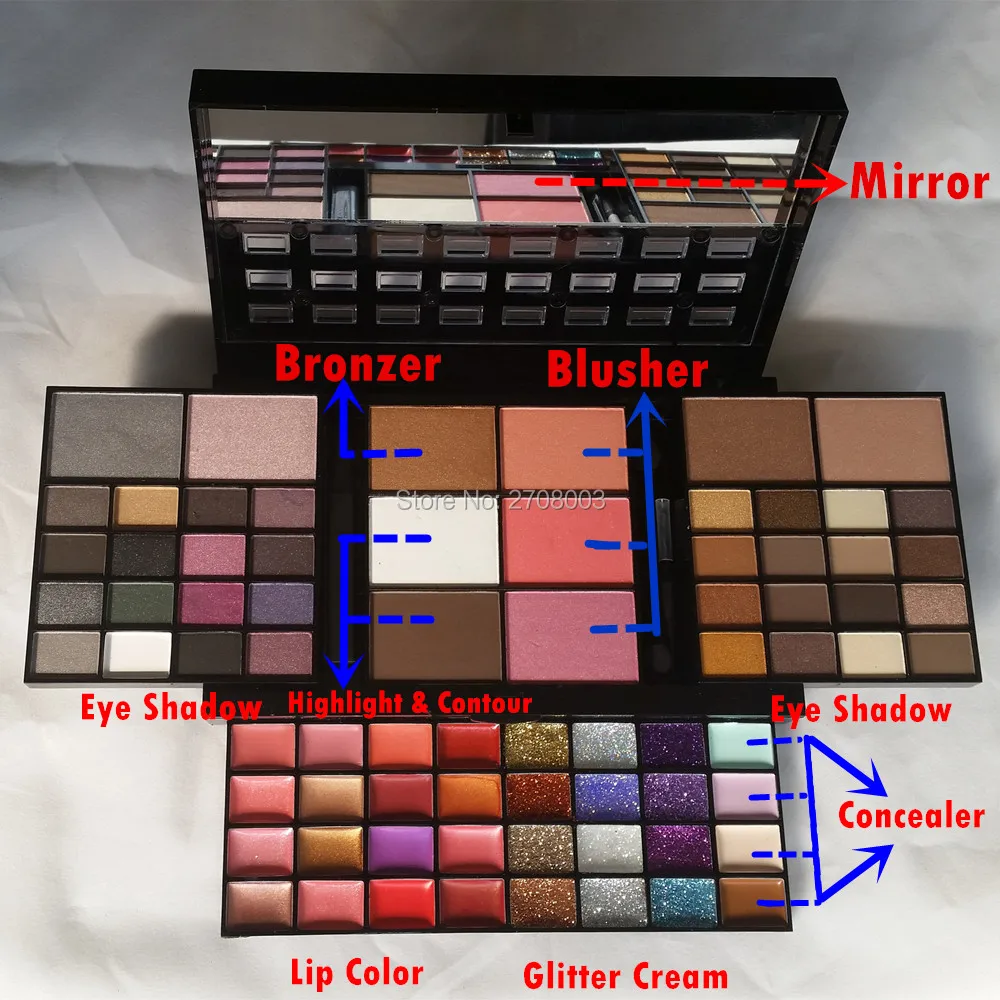 Koop MISKOS Make Up Set 74 Kleur Make Up Kits Voor Vrouwen Combinatie Kit Oogschaduw Lipstick Glitter Maquiagem Profissional Completa