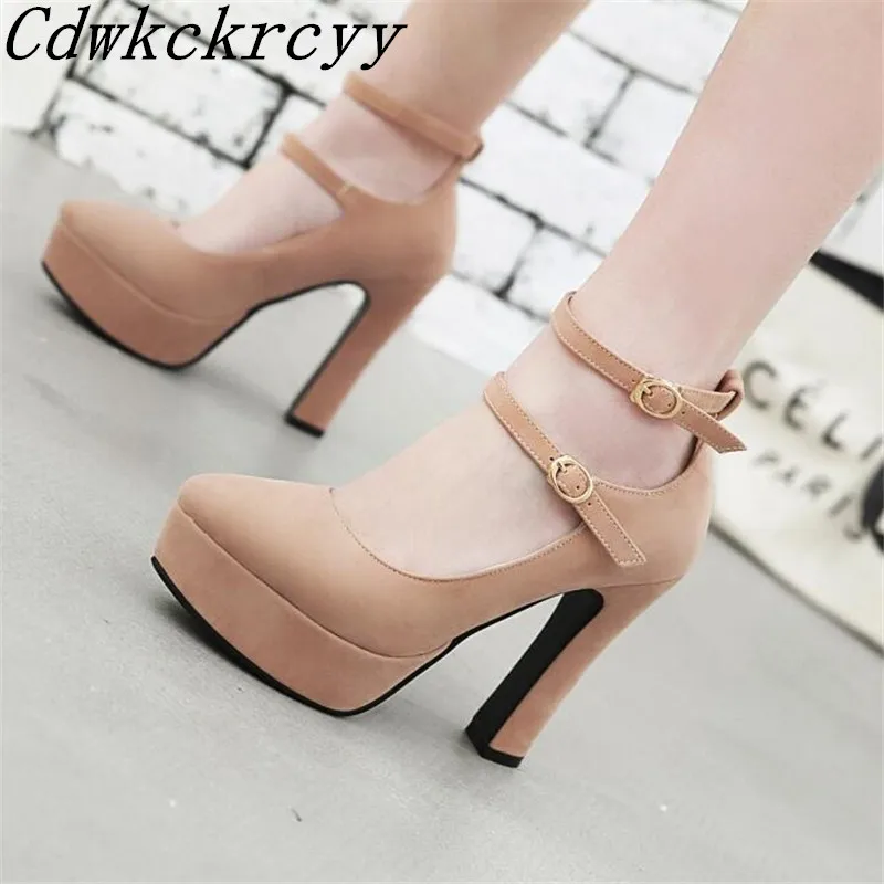 

Spring Autumn New pattern fashion Round head Super high heel Waterproof Women Shoes black Thick bottom sexy banquet Women Shoes