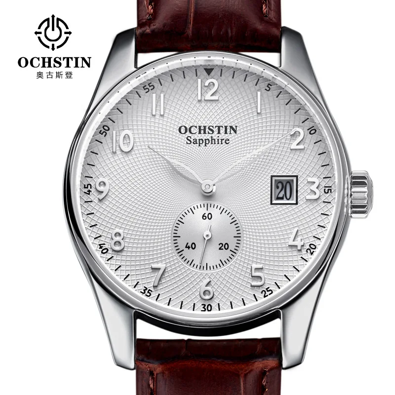 

Ochstin Fashion Casual Male Clock Men Grid Pattern Dial Mens Watches Leather Luxury Watch Men Montre Homme Waterproof Clock Men