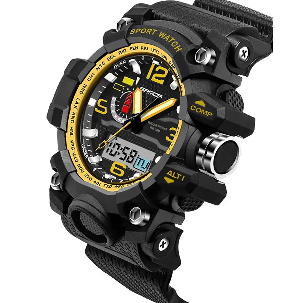 

Lovers Couple Sports Calendar Luminous Dual Display Digital Quartz Wrist Watch Military Electronics army clock Relojes