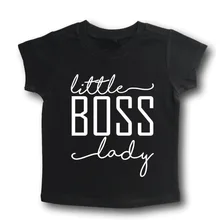 Детская футболка с надписью little boss lady Футболка для мальчиков и девочек, одежда для малышей Забавные футболки Tumblr, Прямая поставка Y-138