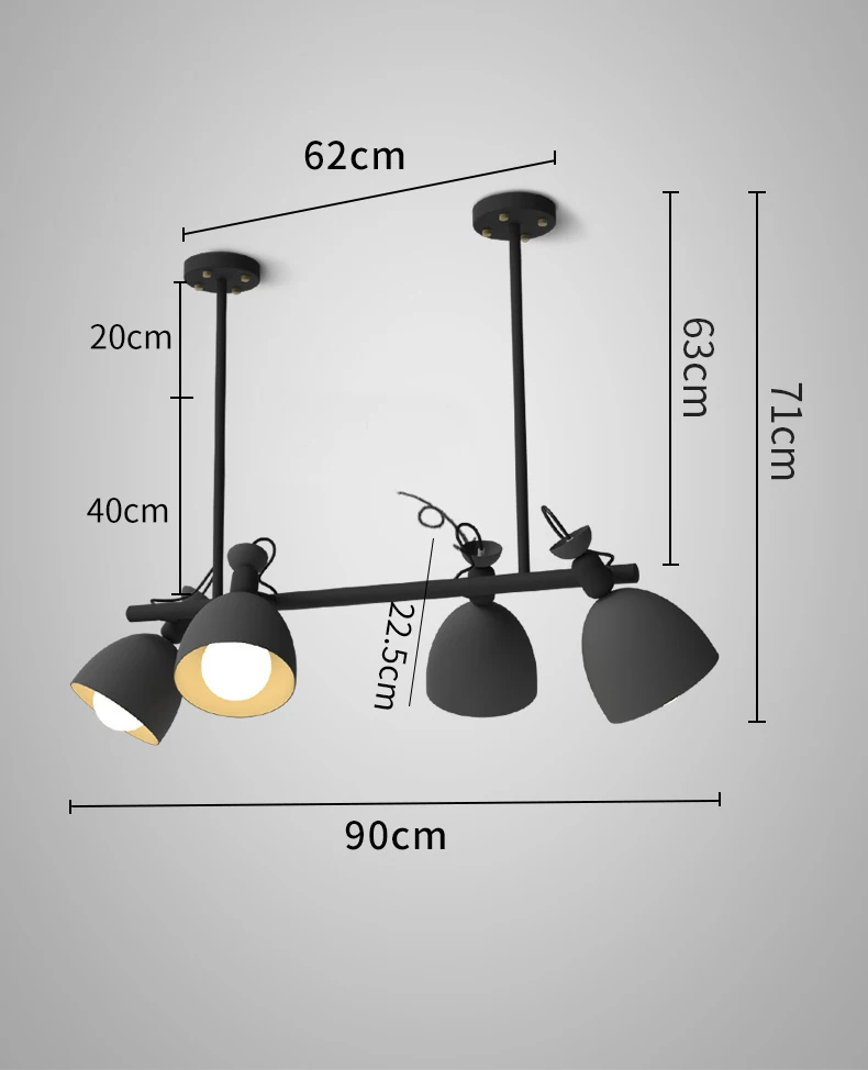 Скандинавская простота 4 подвеска в форме головы лампы освещение люстра освещение подвесной светильник Лофт Декор Ламповые осветительные