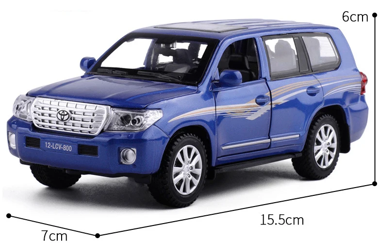 Модель автомобиля Toyota LAND CRUISER 1:32 литая модель из сплава с подсветкой и звуком