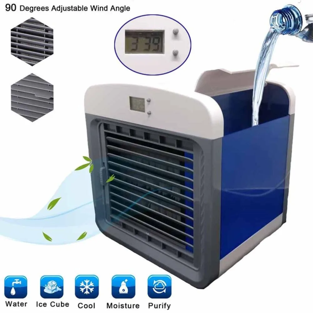 Convenient Air Cooler Fan Portable Digital Air Conditioner Humidifier Space Easy Cool Purifies Air Cooling Fan for Home Office