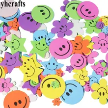 25PCS LOT Smile flower foam stickers 15 design choose Early educational toys Kindergarten craft diy toy
