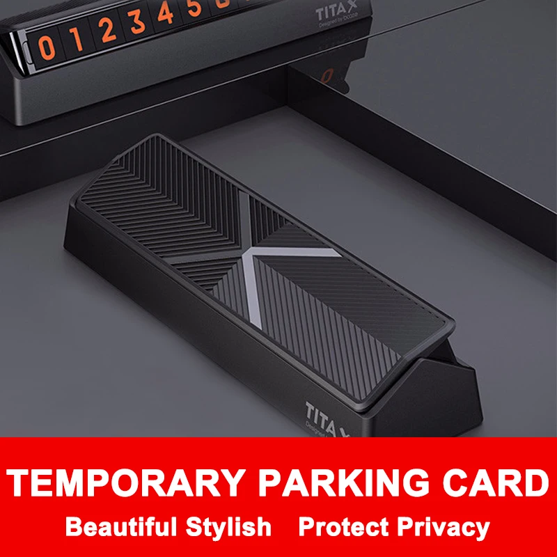  QHCP Car Parking Card Phone Number Plate Stickers Hidden Replace Temporary Car Park Stop Drawer Sty