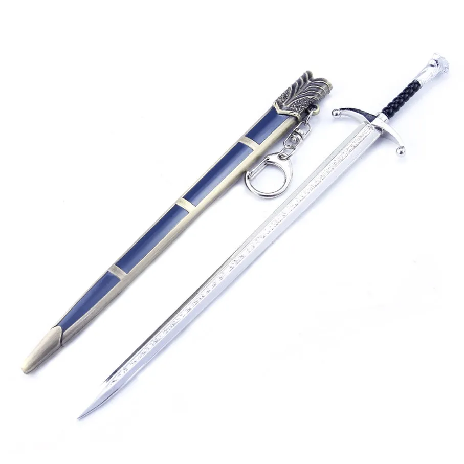 

21cm Zinc Alloy Swords Weapon Game of Power Longclaw Model Keychain Safe Toys For Children