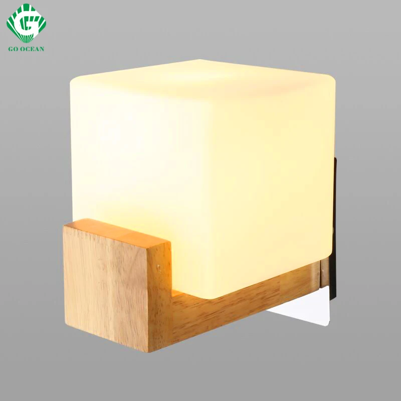 Online Get Wood Cubes Wall Decor Aliexpress Alibaba Group Go Ocean Cube Transpa Gl Led Wall Lamp 3w Modern Home Decoration Sconce Light For