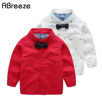 

New boys Shirts Solid Pattern Kids Fashion 2-9T Cotton Shirts Long Sleeve Spring & Autumn Children Top Clothes TQ52