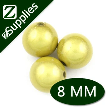 

New Arrivel Shinning Acrylic Beads Wholesale, 8mm Light Yellow Acrylic Round Miracle Beads