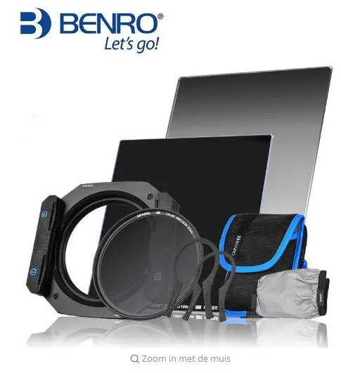 Вставной фильтр Benro FM75 vierkante 75 мм корпус 75x100 GND8 (0 9) градиентный + ND16 Комплект