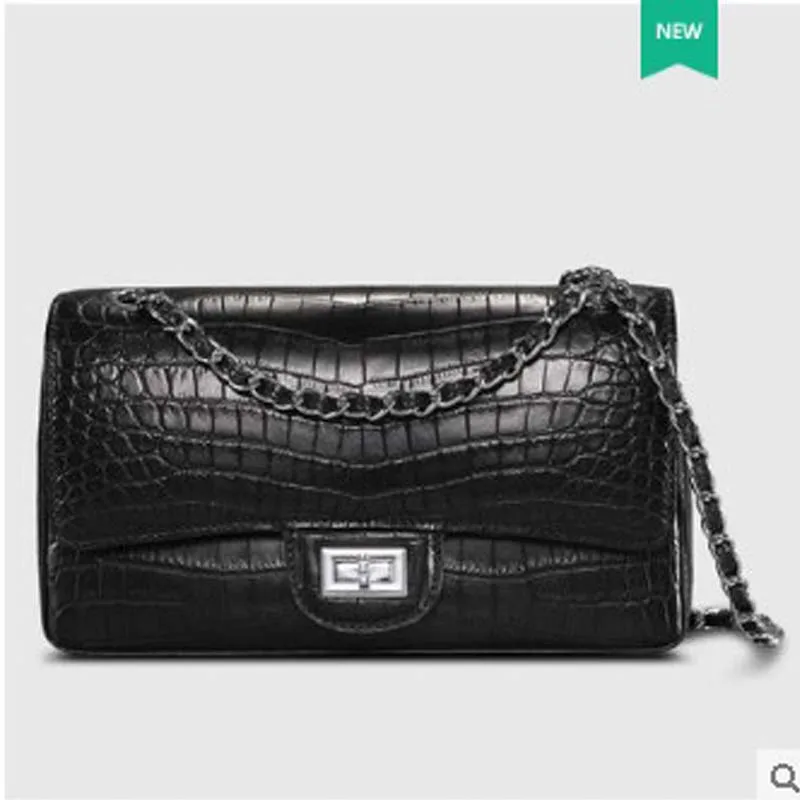 

Cestbeau Nile crocodile Crocodile belly small square bag slant shoulder bag leather lady chain small square bag classic