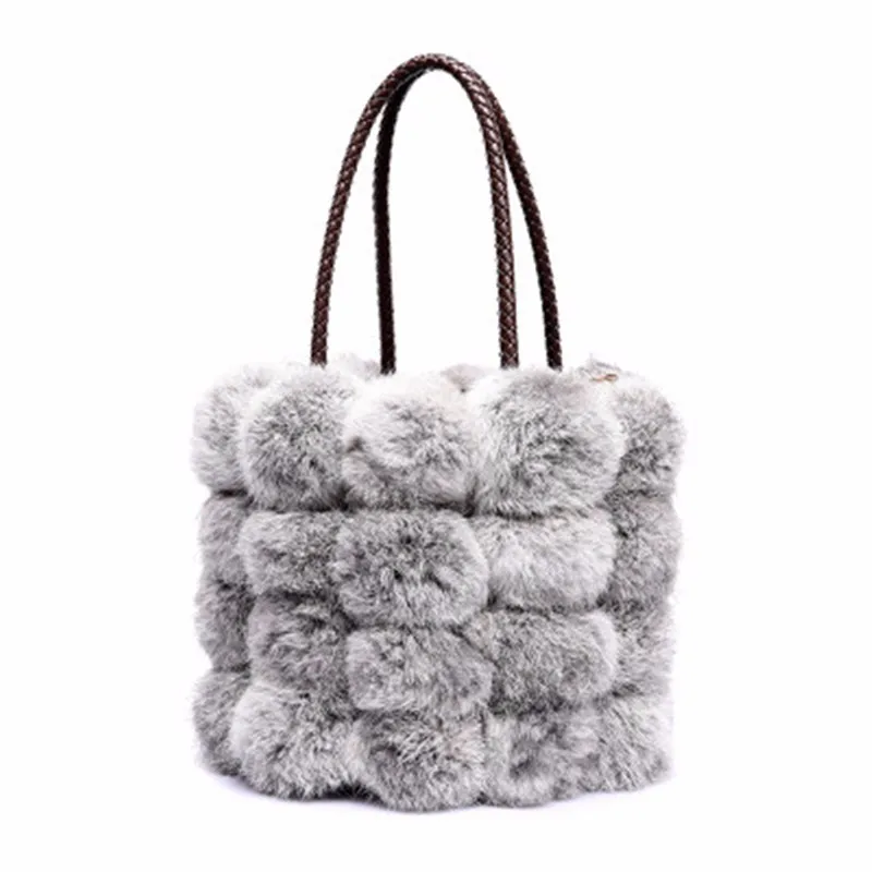 

2018 Women Shoulder Bag Brand Designer pu Leather Autumn Winter Bags Seto rabbit hair handbags Skin Crossbody bag