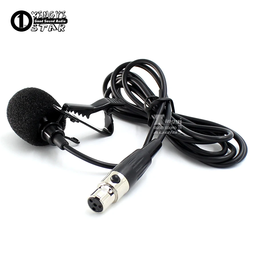 Lapel Lavalier Microphone with Mini XLR TA4F 4 Pin Connector for Shure Wireless