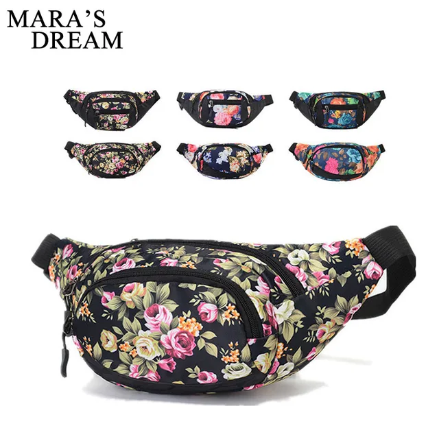 Mara's Dream New Colorful Waist Pack For Men Fanny Pack Floral Pattern Bum Bag Women Hip Money Belt Travelling Mobile Phone Bag