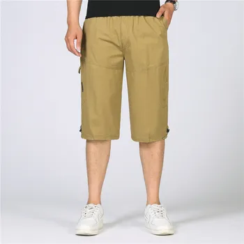 

Plus Size 6XL 5XL 4XL New Summer Men Shorts 2018 Multi Pocket Zipper Crotch Casual Loose Knee Length Fashion Cargo Shorts Male
