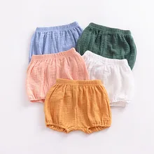 Детские шорты для девочек; коллекция года; летние хлопковые шорты больших размеров для маленьких мальчиков детские штаны; однотонные цветные шаровары для малышей; одежда для От 0 до 4 лет