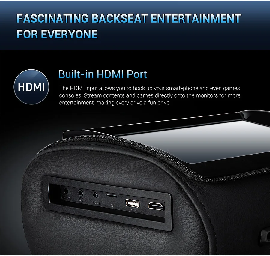 2шт " дюймовый монитор подголовник автомобиля dvd-плеер 1080P видео цифровой сенсорный экран кожаный чехол HDMI USB SD+ IR наушники