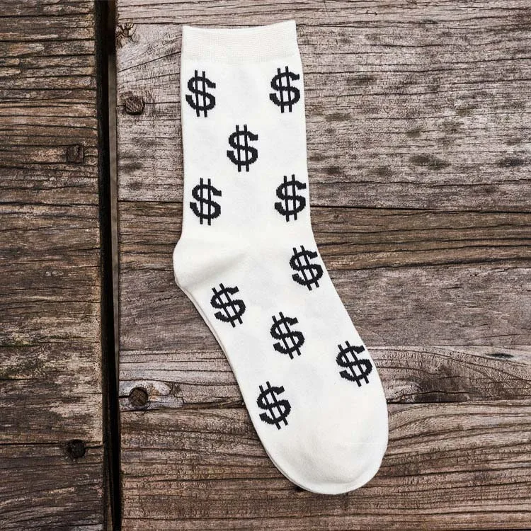 Новые модные летние осенние носки новинка мужские носки Harajuku Money calcetines бизнес хлопковые носки счастливые носки для мужчин