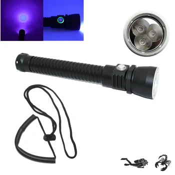 

LED UV Flashlight Ultraviolet light Diving Flashlight Underwater UV Torch Waterproof Lamp for find scorpion Money Cash Detection