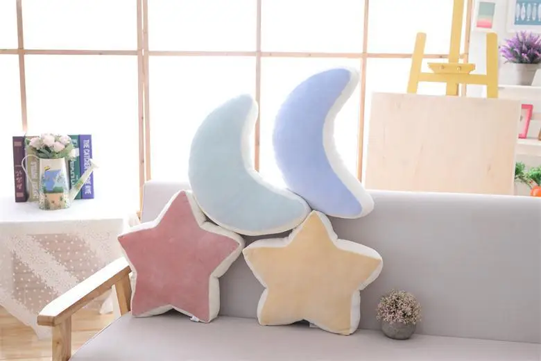 Милая серия небесных подушек плюшевые мягкие игрушки луна, падающая звезда, радужная мягкая подушка раковина детская подушка для сна Рождественский подарок