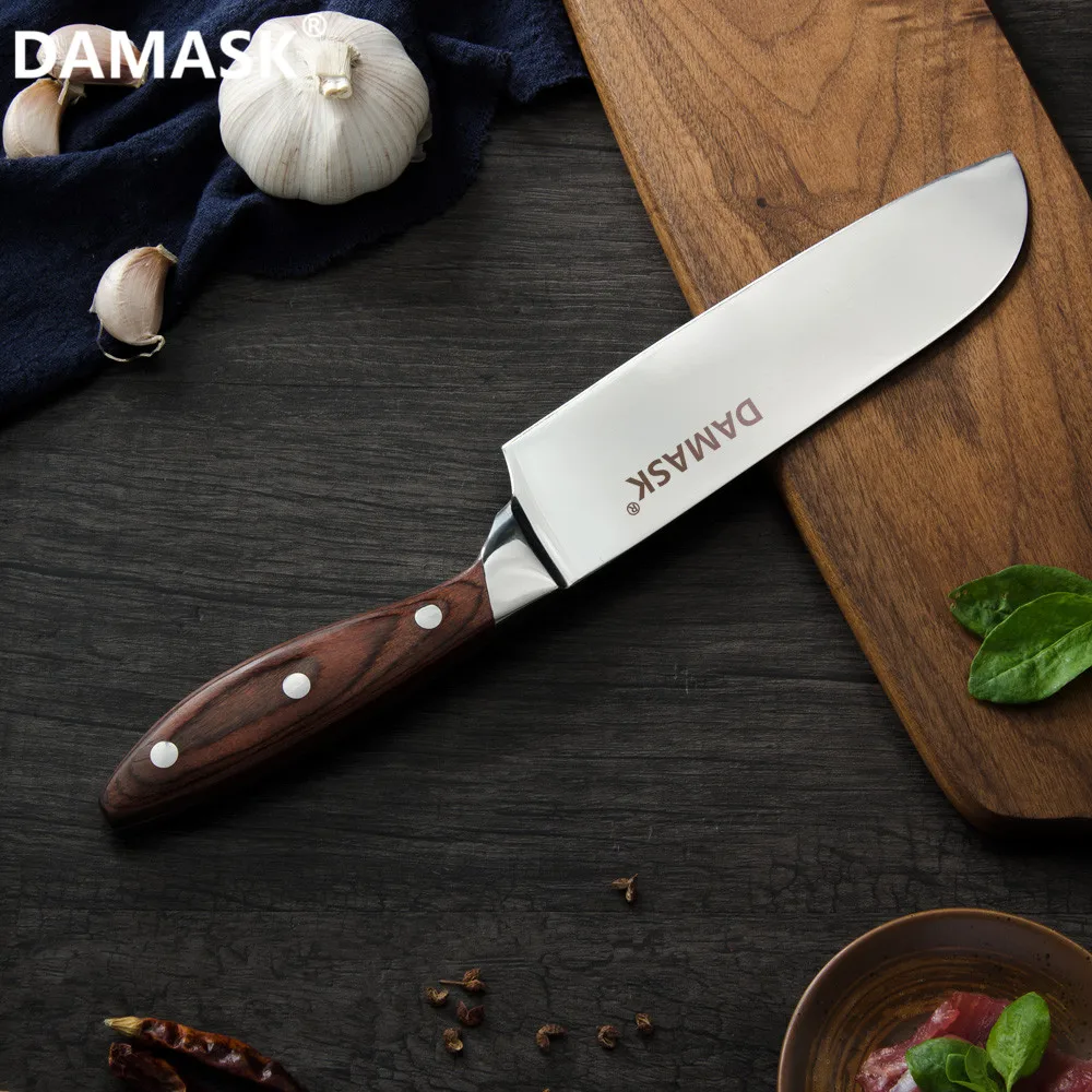 Damask японский набор кухонных ножей Профессиональный нож шеф-повара фрукты овощи мясо суши Кливер ресторанная кухня готовка инструменты