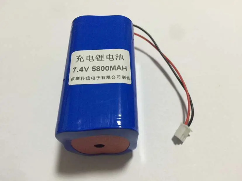 Оригинальные 18650 литиевая аккумуляторная батарея 5800MAH 7,4 V plug с двумя серии и две рыболовные Перезаряжаемые литий-ионный аккумулятор