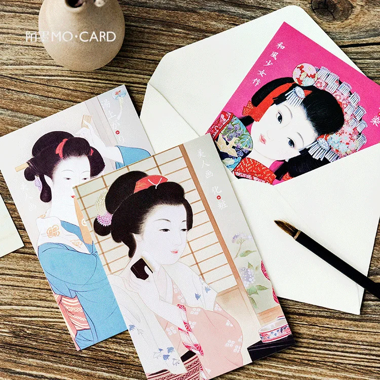 Us 79 10 Off30pcs Lot Japanese Woman Field Guide Christmas Greeting Cards Postcards Setgift Cardpost Card In Business Cards From Office - 