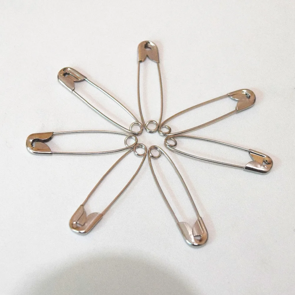 100Pcs Needles Safety Pins Silver Assorted Size Small Medium Large Sewing Craft