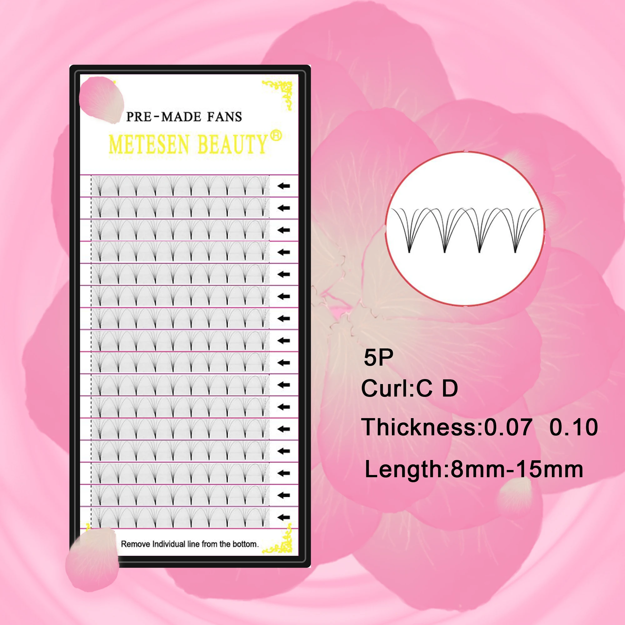 

METESEN BEAUTY 5D eyelash extension short stem russian volume eyelash extensions faux mink eyelashes new eye lashes