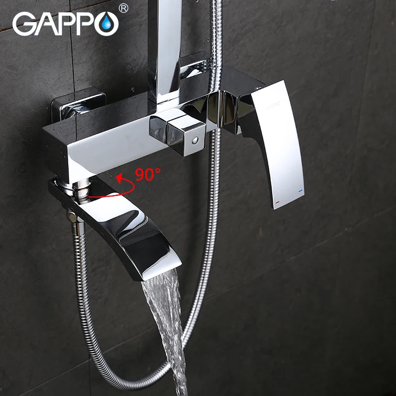 GAPPO حوض الحنفيات حمام حوض خلاط شلال دش الصنابير حوض الحنفيات حوض خلاط صنبور دش المطر مجموعة