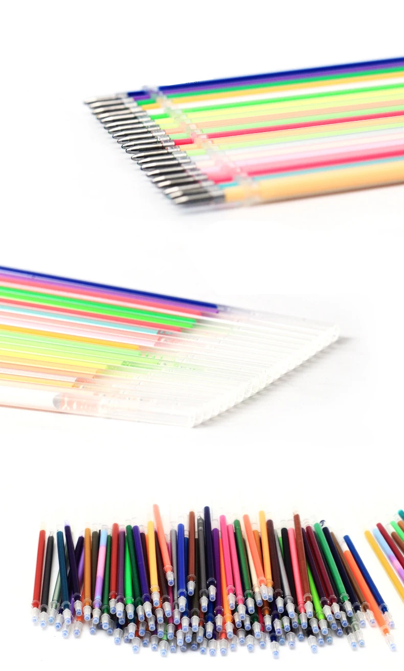 100 шт./лот 100 цвета, шариковая ручка, многоцветная ручка для рисования, гелевая ручка для рисования, Набор сменных стержней, канцелярские принадлежности для школы