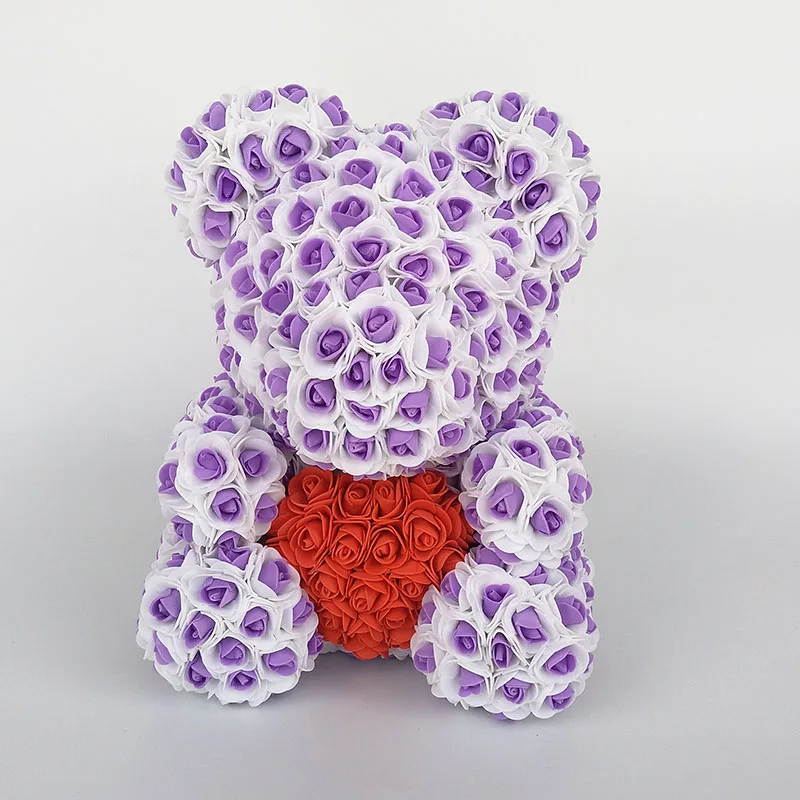 

teddy bear rose bear with heart artificial roses foam roses flower Valentine's Day gifts Mother's Day 35 cm flowers
