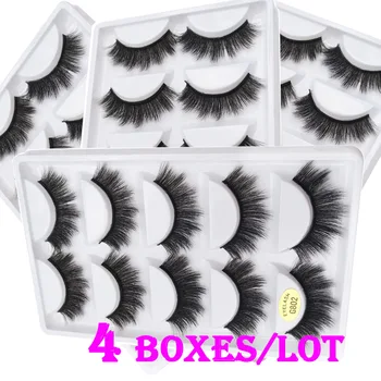 

Natural Thick Dense Eyelashes Pure Mink Material Eyelashes 20 pairs/lot 3D Eyelash Lashes Makeup Kit Gift #G807