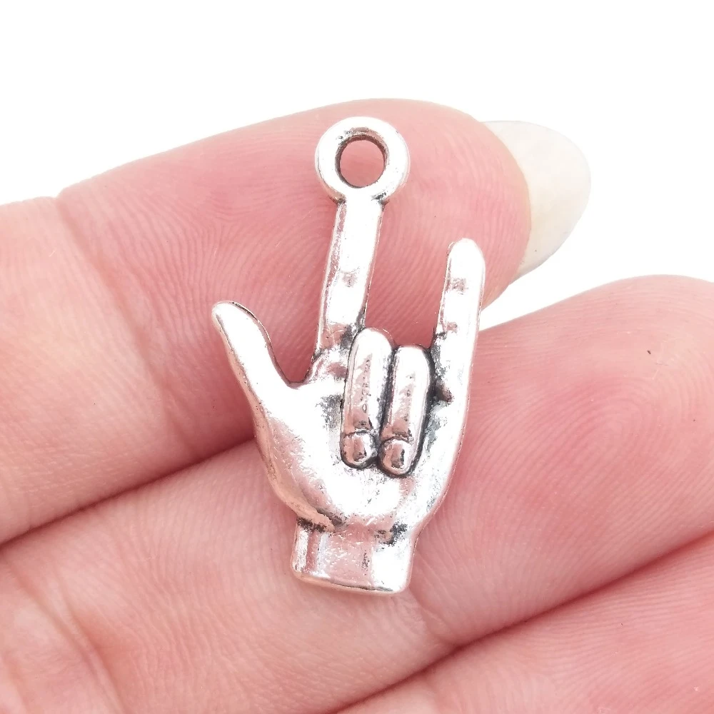 Bulk 30pcs Zinc Alloy Tibetan Silver Plated Sign Language I Love You Charms Valentine S Day Gift For Couple 12 21mm 1 5g Sign Language Zinc Alloylove Charm Aliexpress