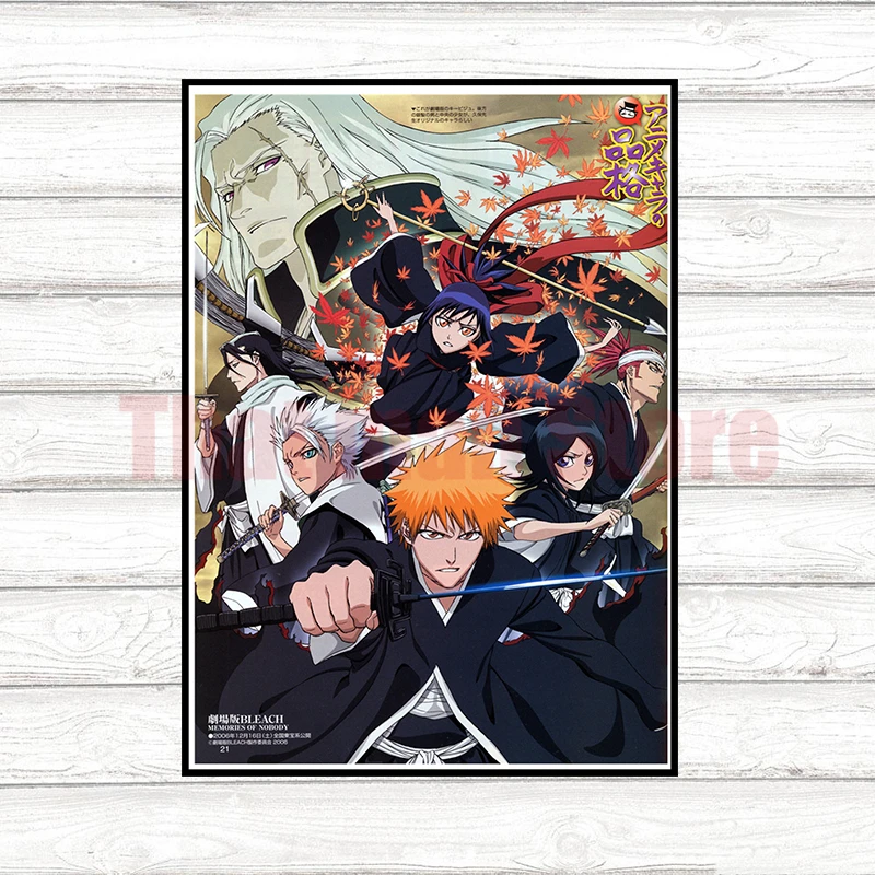 BLEACH плакаты мультфильм наклейки на стену белая мелованная бумага печатает Высокое разрешение гостиная спальня бар украшение дома арт бренд - Цвет: Белый