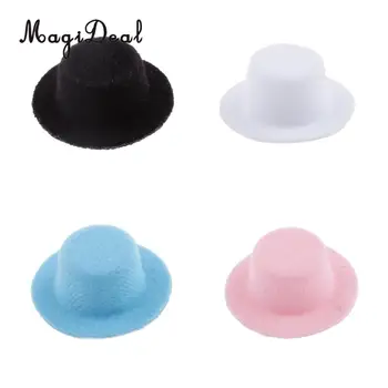 

MagiDeal 1Pc 1/12 Scale Dolls House Miniature Bowler Polyester Hat for Party Dance Stage Show Children Lovely Toy Acce 4 Colors