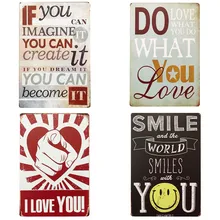 30X20 см винтажный домашний Декор металлическая вывеска I Love You Rock все ок Настенная роспись булавка для гостиной плакат паб H16