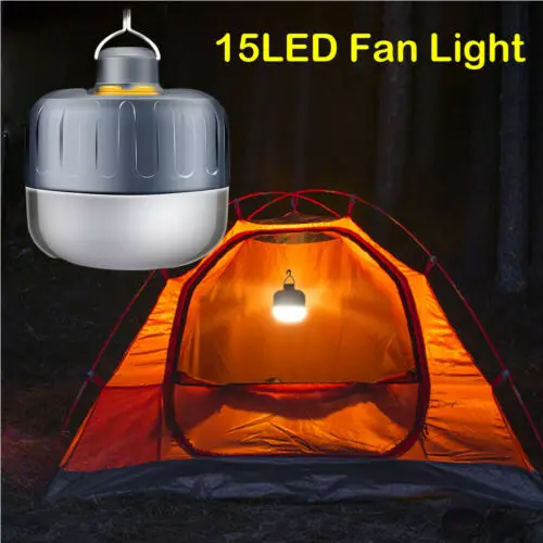 

15 LED Mini Outdoor Camping Fan Light Portable Tent Night Lamp Hiking Lantern Lamp