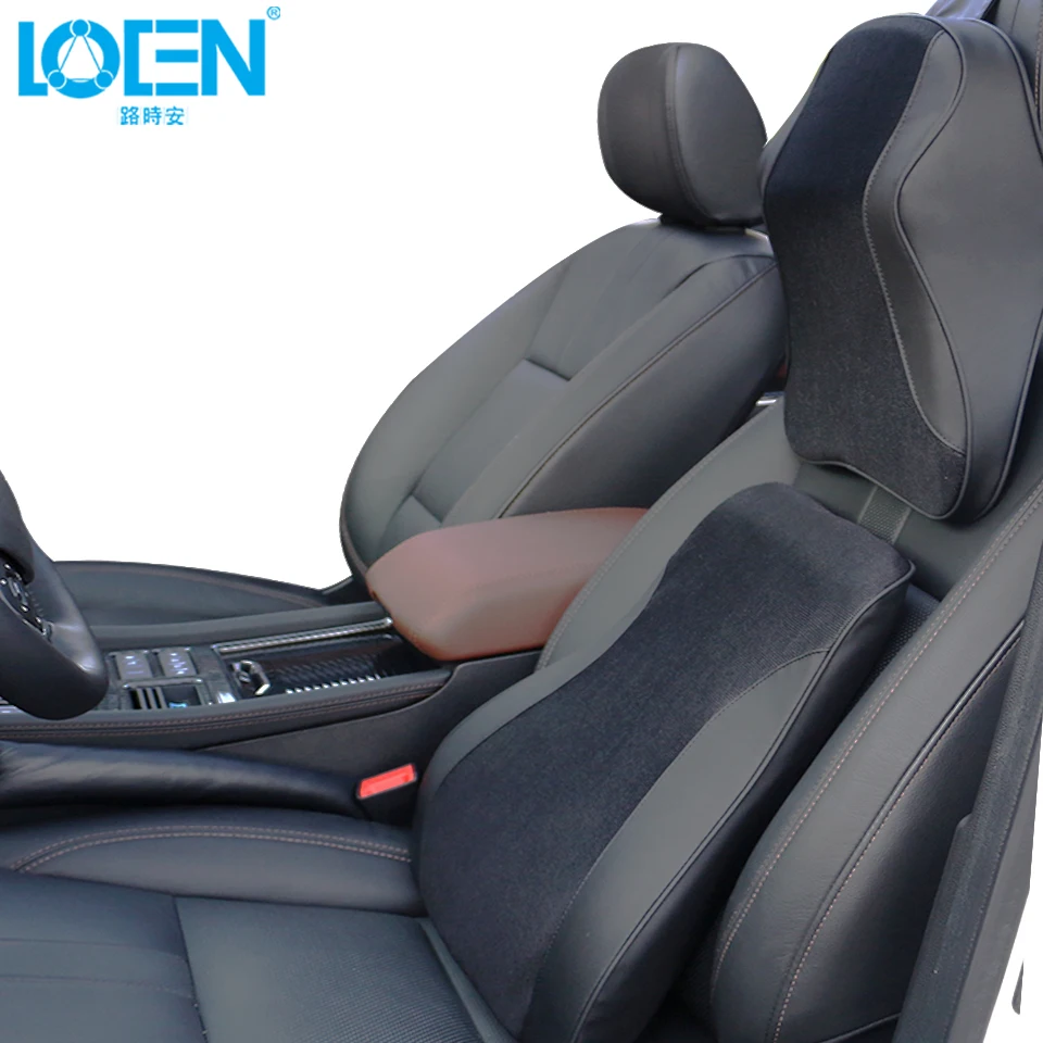 1 set Car Seat Back Support Neck Pillow Cushion Memory Foam Seat Cover