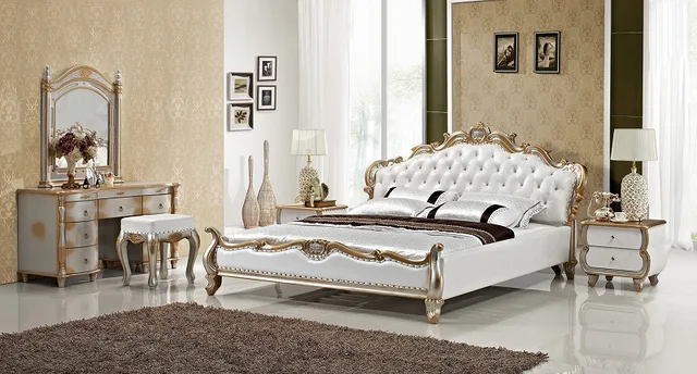 Luxury Gold Diamond Tufted Leather Sleeping Bed Contemporary French Luxury Gold Diamond Tufted Leather Sleeping Bed Contemporary French Empire Bedroom Furniture Made In China Wooden Frame